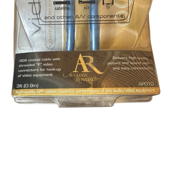 Digital Coax Cable Acoustic Research Model Number AP010 Gold Plated 3 Ft NEW - Picture 3 of 11